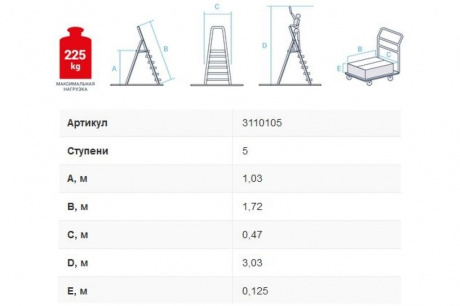 Купить Стремянка с органайзером НОВАЯ ВЫСОТА 5 ступеней 1,03 м фото №4