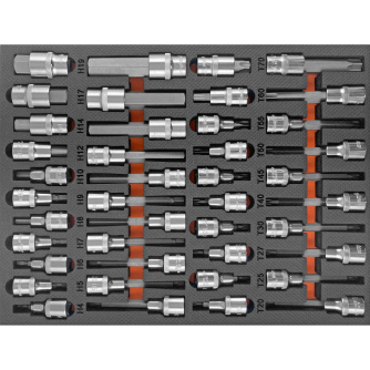 Купить Набор торцевых головок OMBRA 1/2" DR со вставками-битами в EVA ложементе 280х375 мм, 42 предмета фото №2