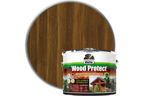 Купить Пропитка по дереву Wood Protect полумат орех 10л  DUFA фото №1