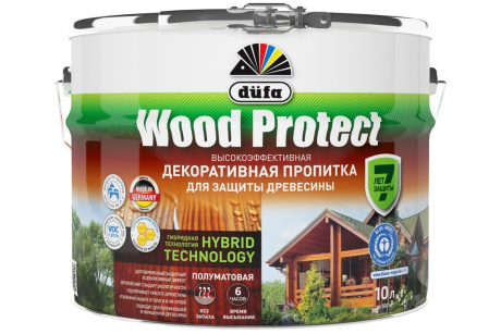 Купить Пропитка по дереву Wood Protect полумат дуб 10л  DUFA фото №3