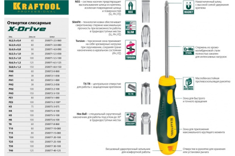 Купить Отвертка KRAFTOOL EXPERT Cr-Mo-V сталь двухкомпонентная противоскользящая рукоятка 250075-3-075 фото №4