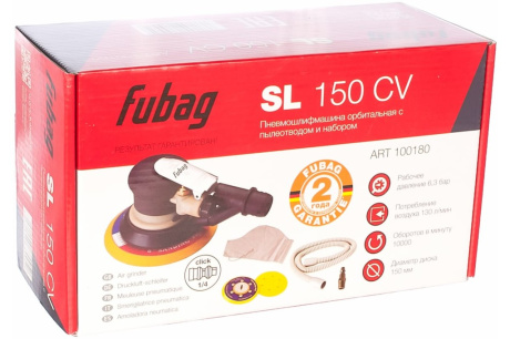 Купить ПневмоШлифМашинка Fubag орбит SL150CV+набор 100180 фото №4