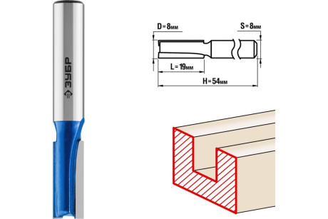 Купить Фреза ЗУБР 8*19мм хвостовик 8мм 28753-8-19 фото №1