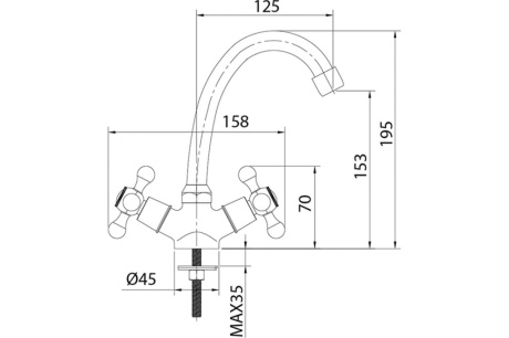 Купить Cмеситель для умывальника Duplex Milardo DUPSB00M01 фото №3