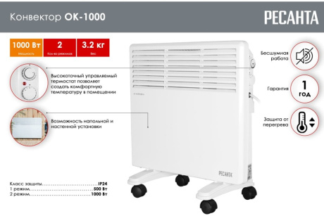 Купить Конвектор РЕСАНТА ОК-1000 фото №2