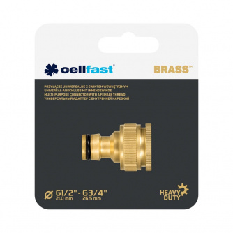 Купить Адаптер CELLFAST BRASS с внутренней резьбой 3/4''-1/2'' латунный фото №2