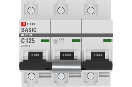 Купить 3.2.Авт выкл EKF ВА 47-100 3/125А mcb47100-3-125C-bas фото №2