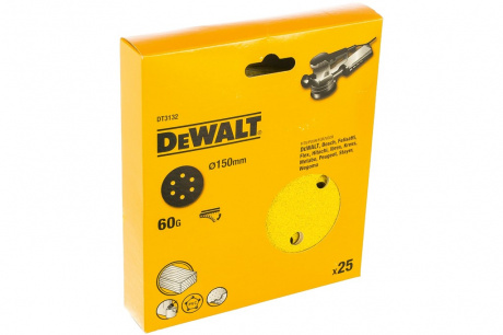 Купить Шкурка ОШМ DEWALT  d 150  DT  3132  XM   Р- 60   DT3132-QZ фото №2