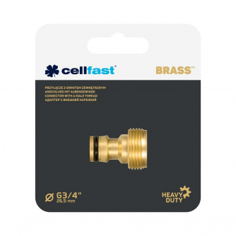 Купить Адаптер CELLFAST BRASS с наружной резьбой 3/4" латунный фото №2