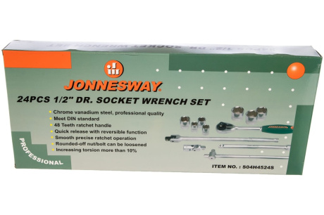 Купить Набор торцевых головок JONNESWAY 1/2" DR 10-32 мм 24 пр. фото №2